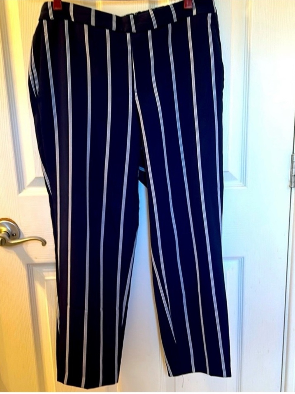 Old Navy Navy and White Striped Pull-On Pants